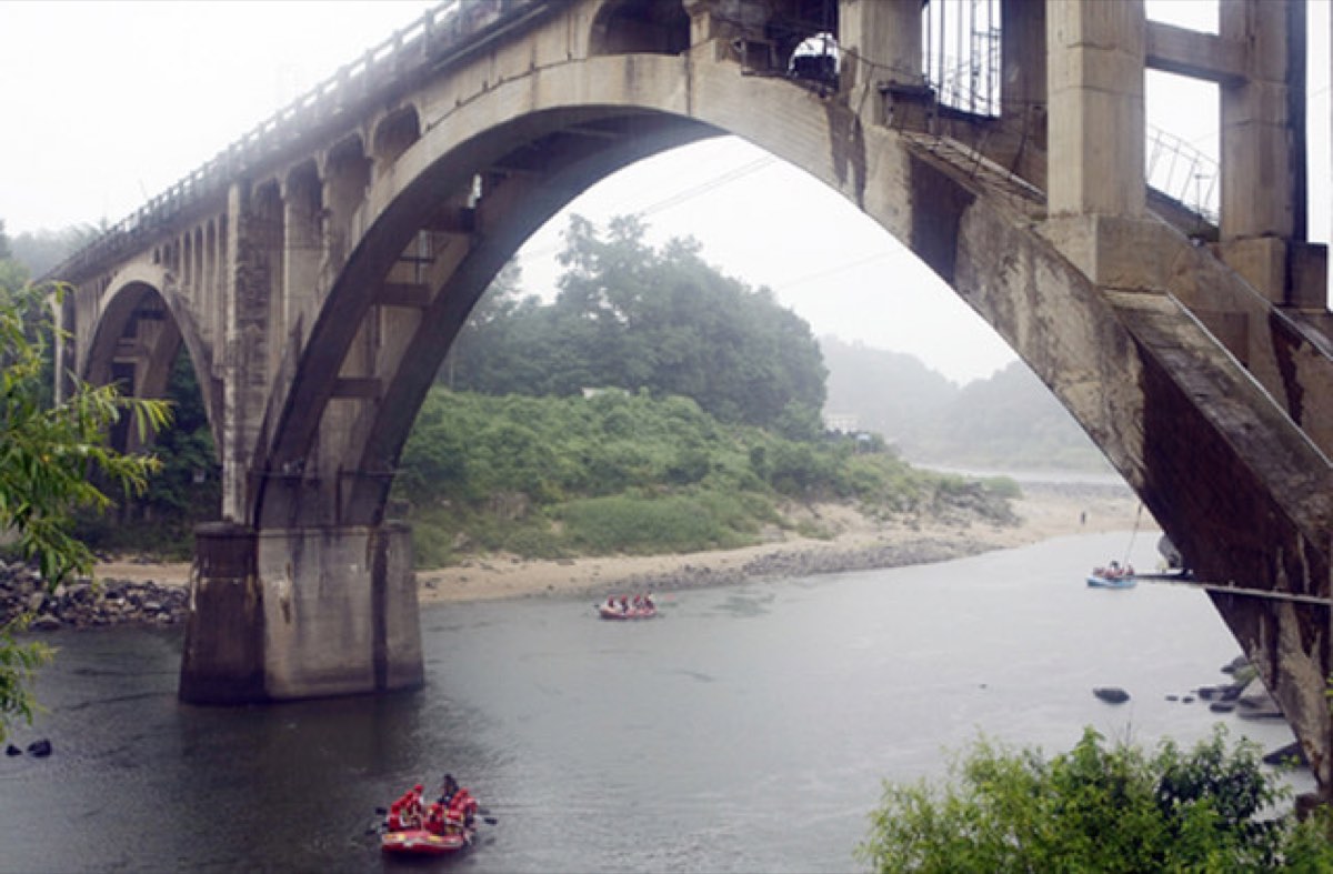 The Hantan River gorge in Pocheon, where Crash Landing on You's suspension-bridge scene was filmed