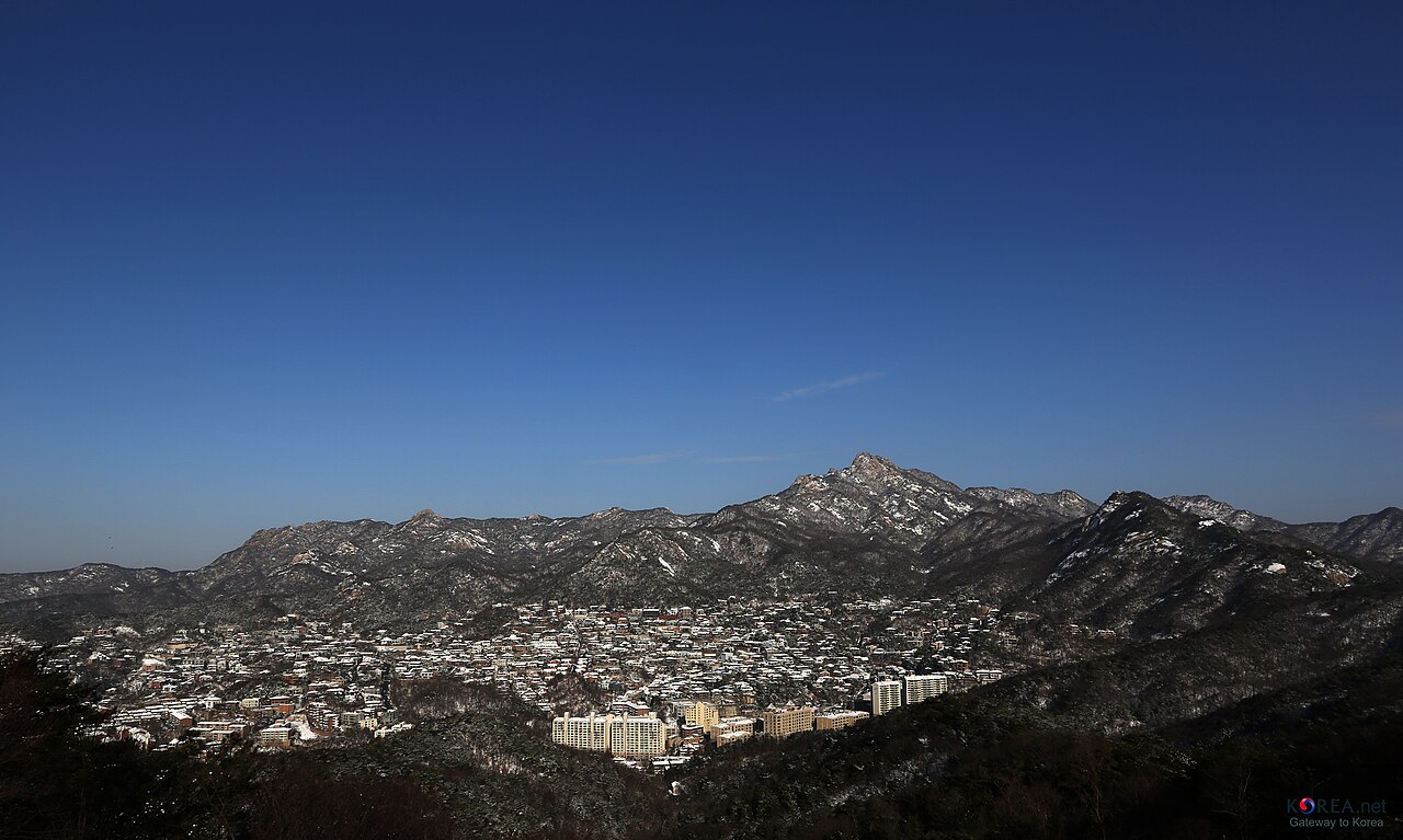 The hillside Pyeongchang-dong neighborhood under Bukhansan in Seoul, home turf of Agent Kim Reactivated's Kim family